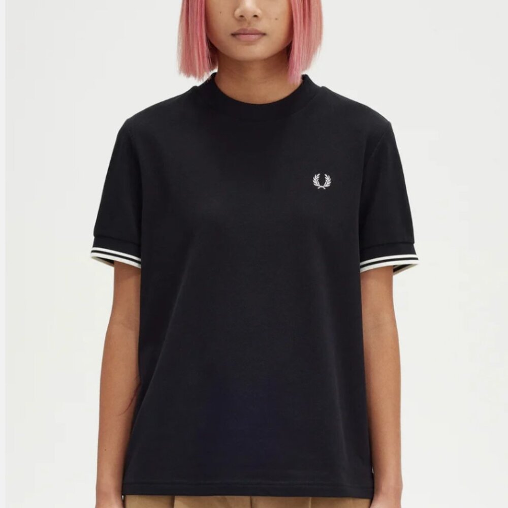 New Fred Perry - Twin Tipped Pique Black - T-Shirt
